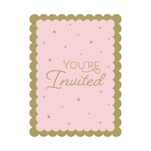 Creative Party Pink and Gold Invitations