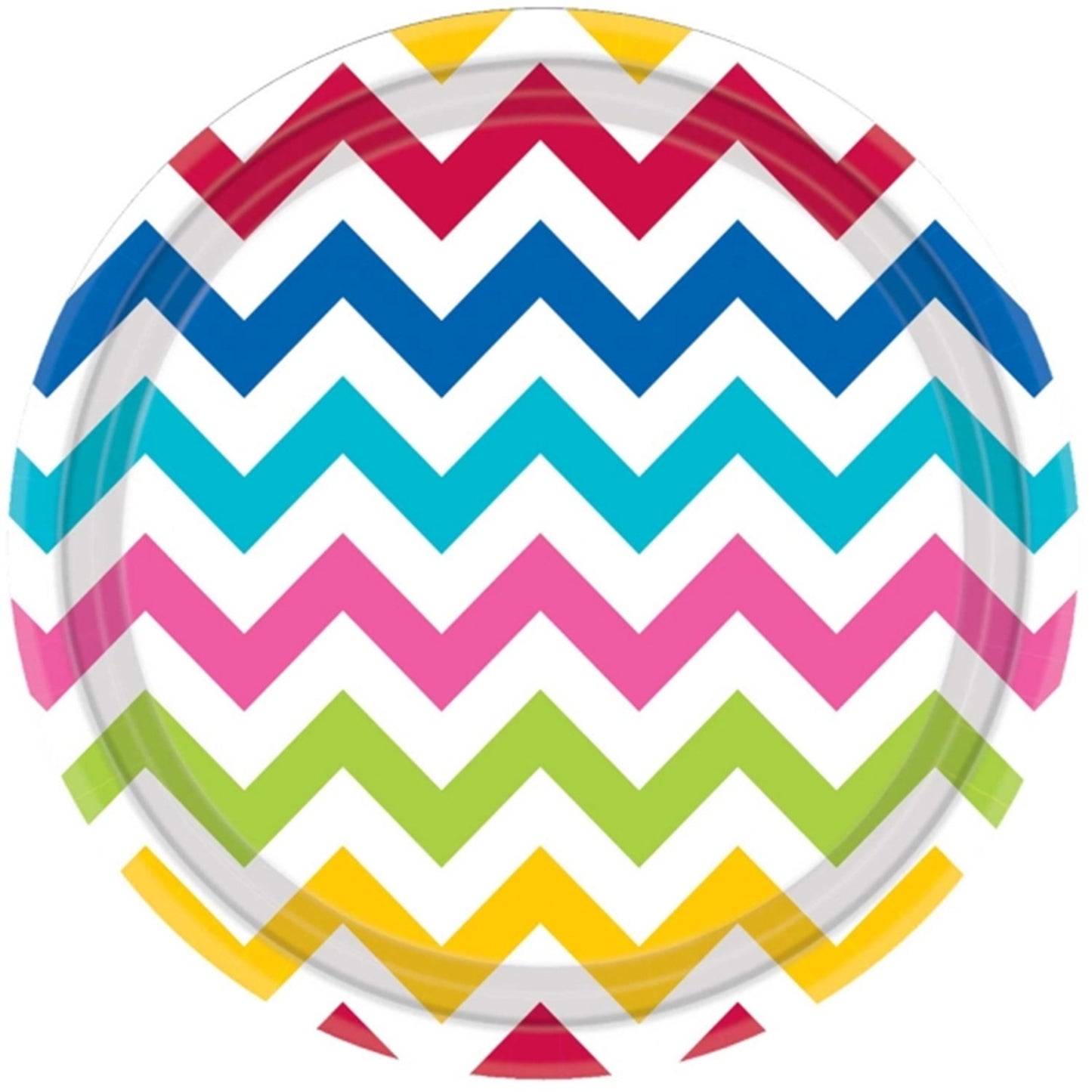 Amscan Rainbow Chevron Paper Plates 18cm /8