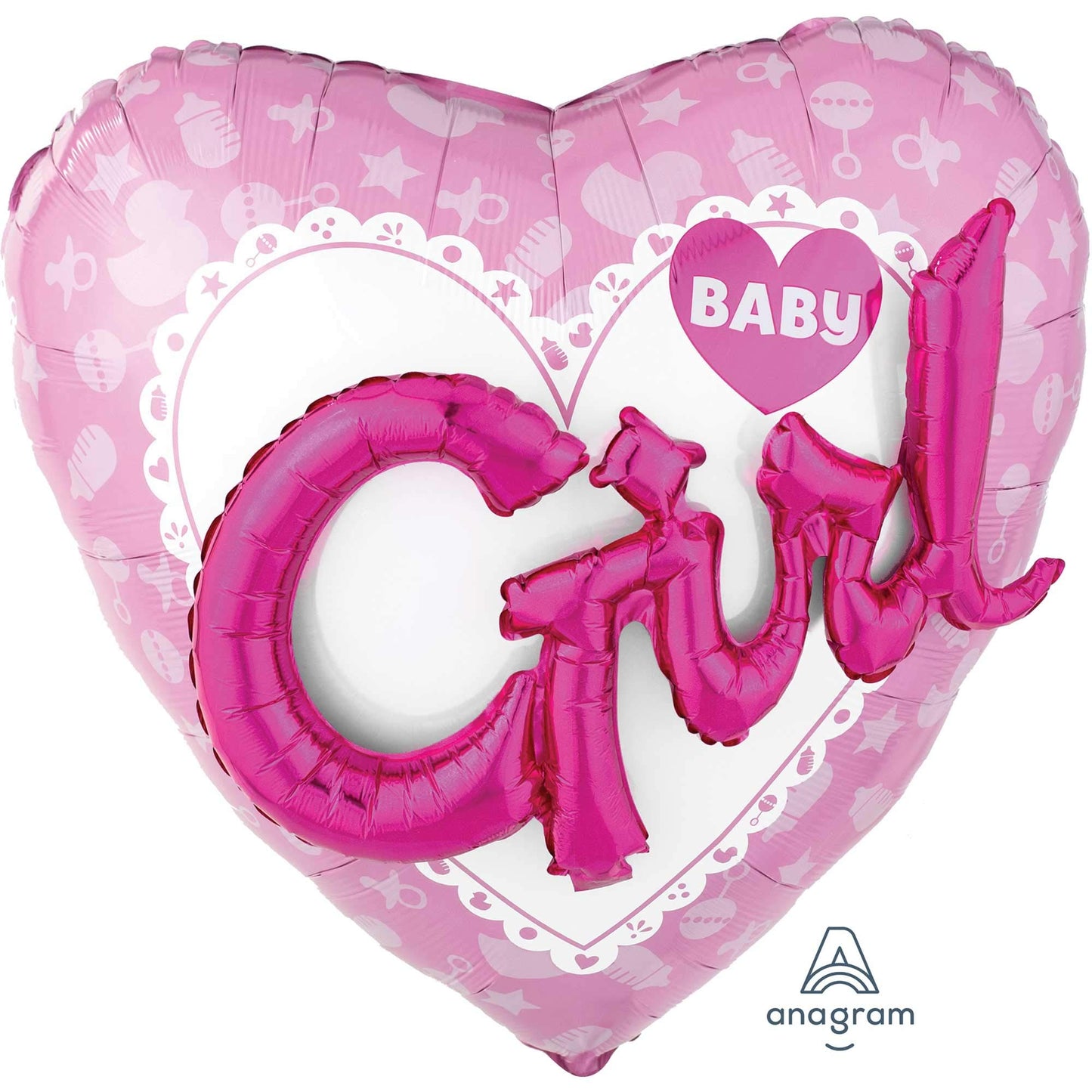 Baby Girl Multi Foil Balloons 53"/134cm w x 39"/99cm h