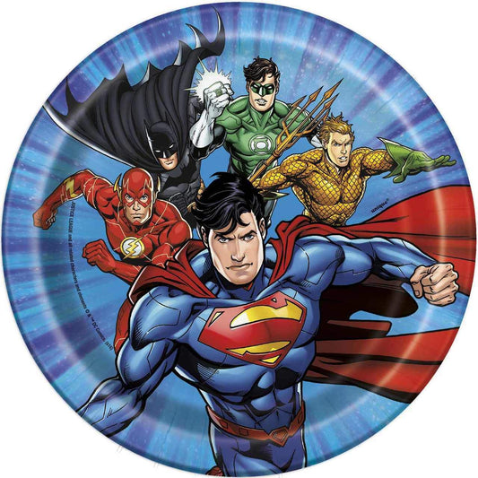 Unique Party - 18cm Justice League Party Plates, Pack of 8