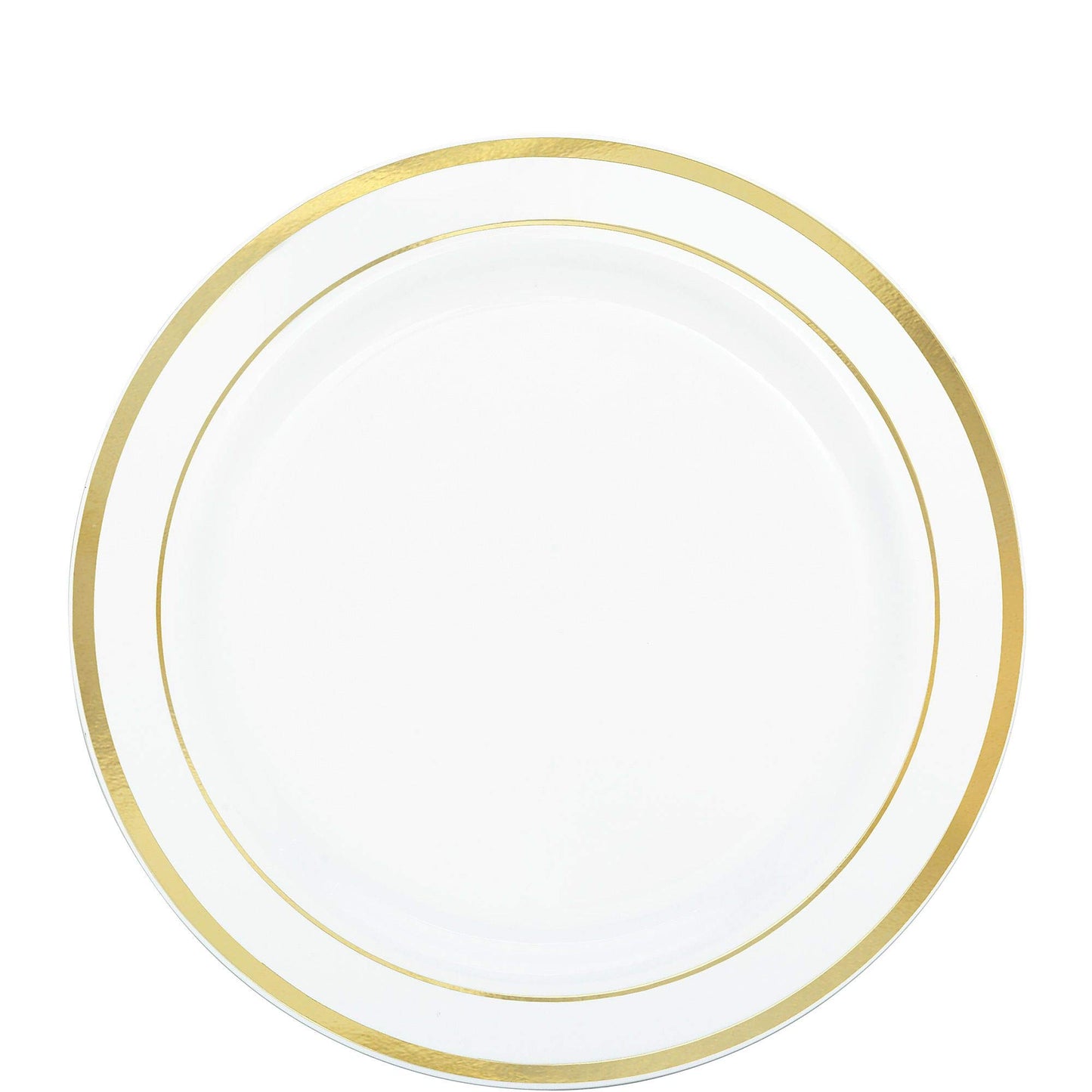 White with Metallic Gold Trim Dessert Plates 20 Count