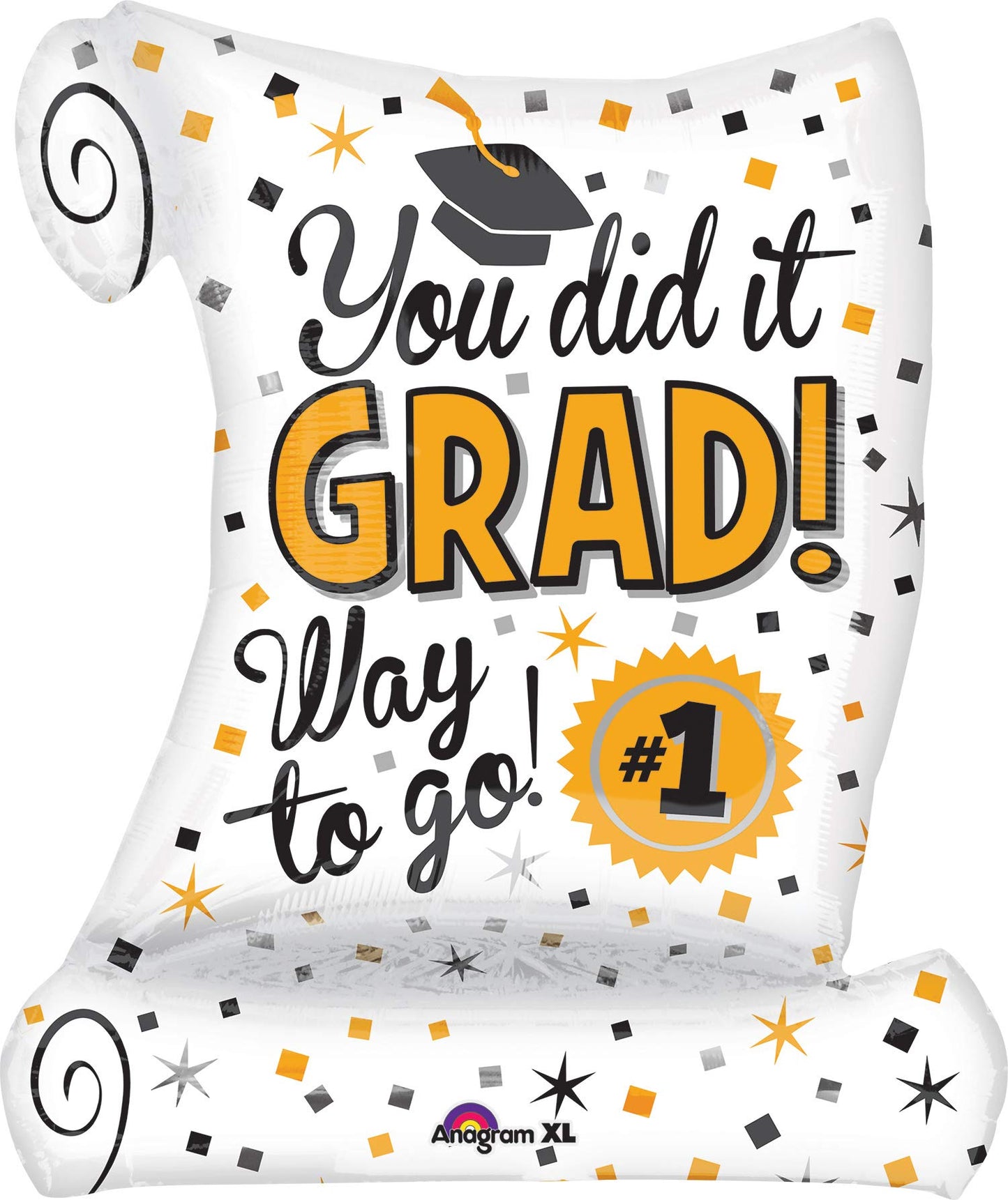 You Did It Grad! SuperShape Foil Balloons 22"/55cm x 26"/66cm