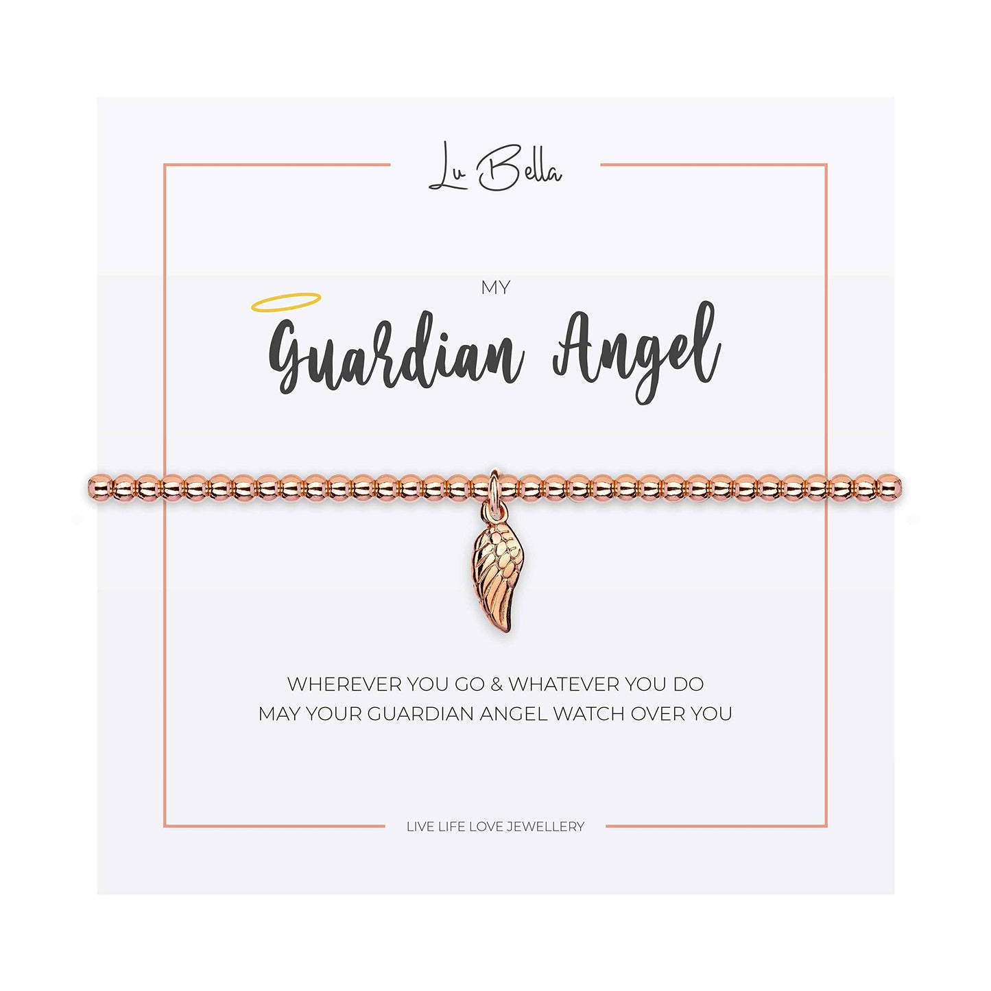 Lu Bella Rose Gold Guardian Angel Wings Bracelet