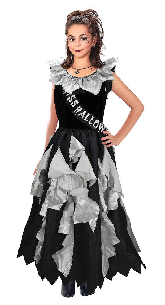 Bristol Novelty CC179 Zombie Prom Queen Costume, Grey, Age 8-10 Years