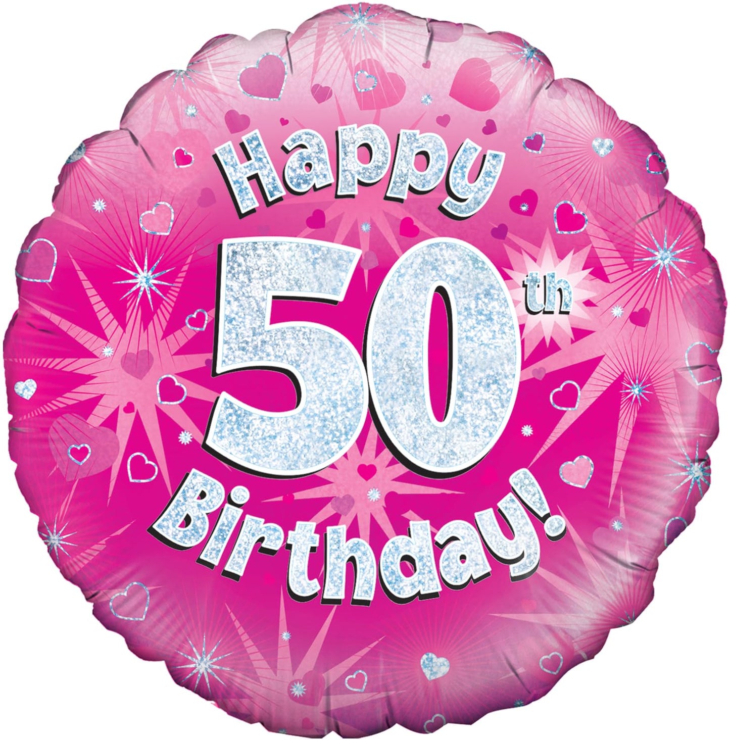 Oaktree UK Oaktree 18" Happy 50th Birthday Pink Holographic