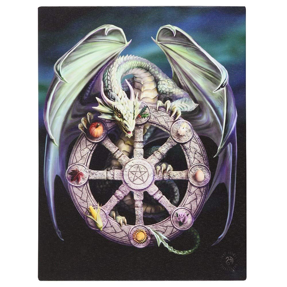 Something Different Canvas Plaque | Wheel of the Year by Anne Stokes | 1 Piece | Multicoloured | 19.4 cm x 25 cm x 1.4 cm