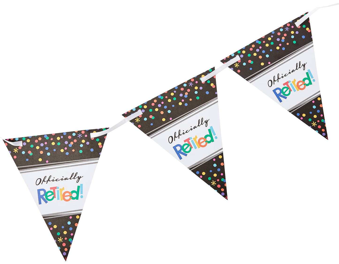 Amscan Happy Retirement Pennant Banner 4.5M Officially Retired Pensioner Party Supplies