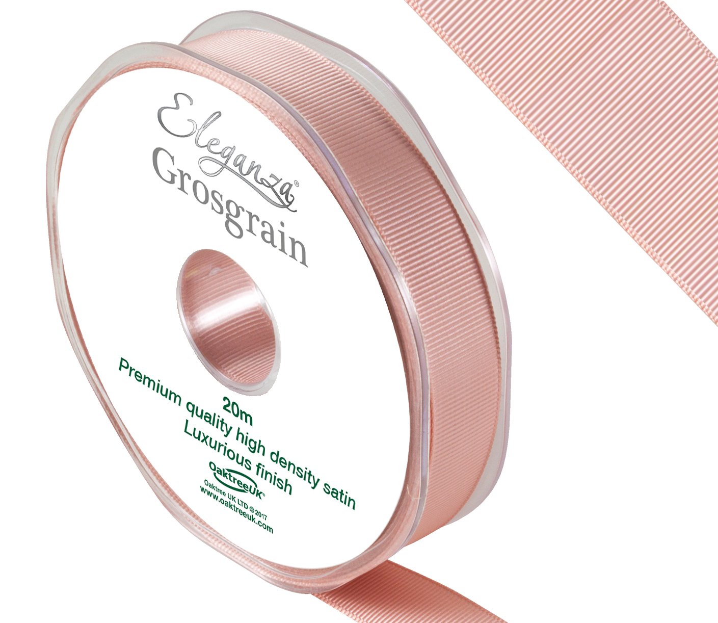 Eleganza Premium Quality Grosgrain Ribbon, Satin, Rose Gold, 11 x 11 x 2 cm