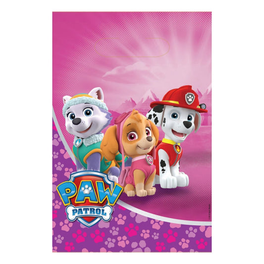 Child Paw Patrol Pink Loot Bags 8 Pack