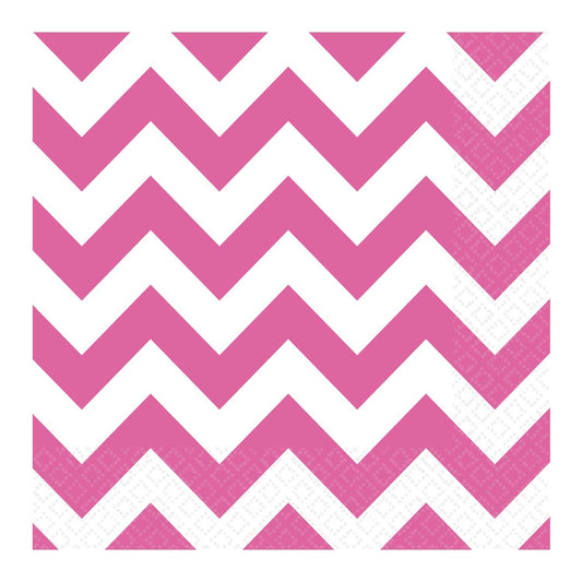 Bright Pink Chevron Luncheon Napkins 33cm /16