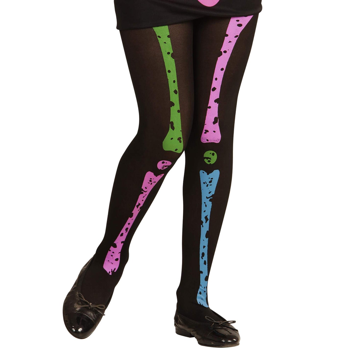 Widmann Neon Skeleton Tights 70 Denier, 11-14 Jahre