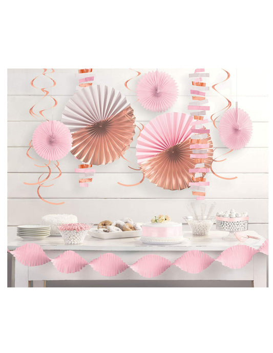 Amscan Dec Kit Ppr Fl Rose Gld/Blsh