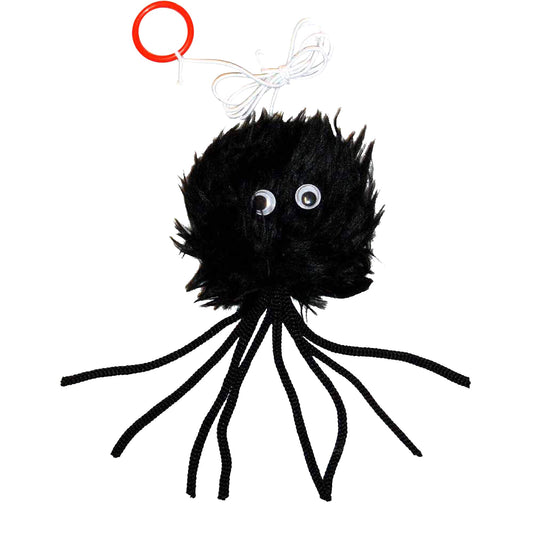 Classic Pet Products Furry Spider Cat Toy, Black