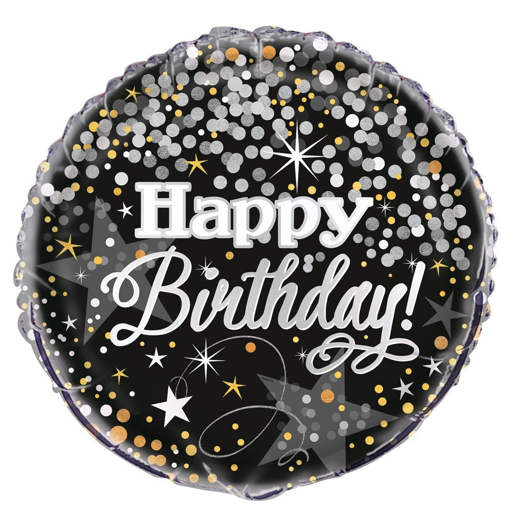 Unique Party - 18" Foil Silver Glittering Birthday Balloon