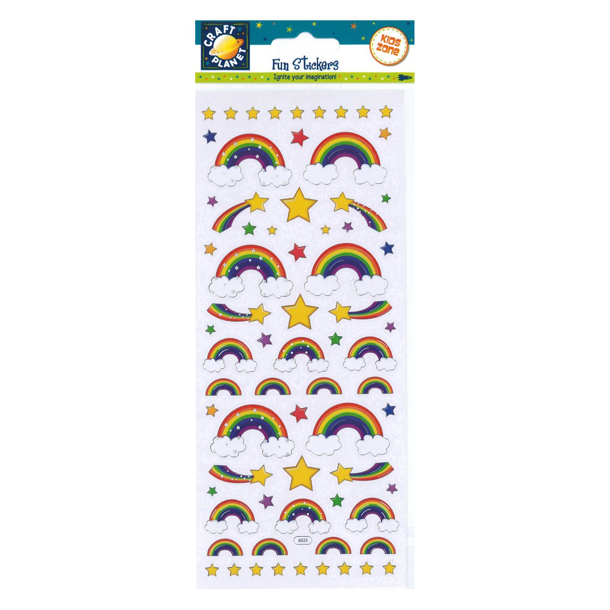 Craft Planet Fun Stickers-Rainbows, Assorted