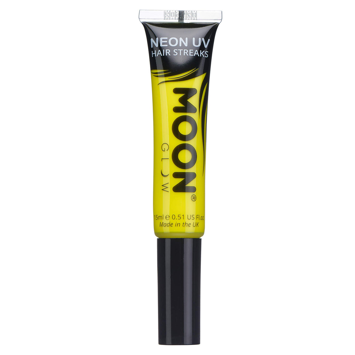 Moon Glow Neon UV Hair Colour Streaks | Yellow | Hair Mascara - Temporary Wash out Hair Dye | Bright Neon Colour, Glows under UV Lighting