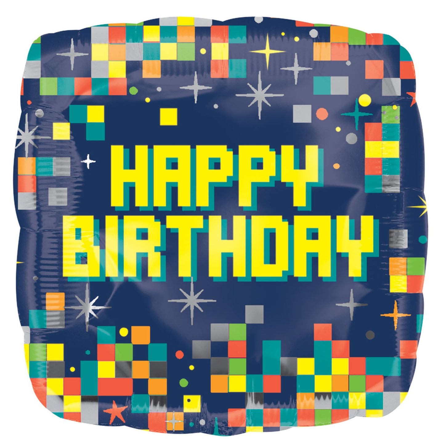 Happy Birthday Pixels Standard Foil Balloons S40