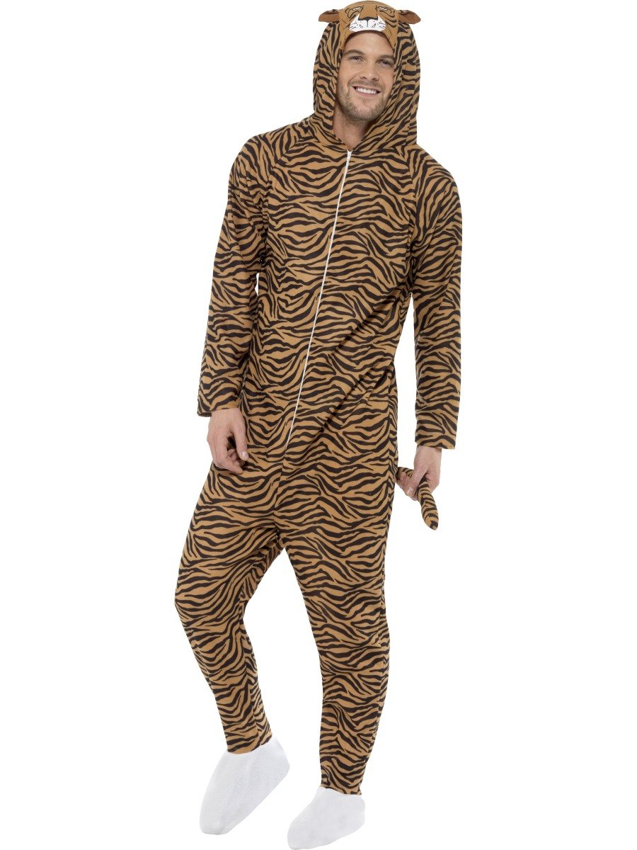 Smiffys Adult Tiger Onesie Costume Chest size MEDIUM