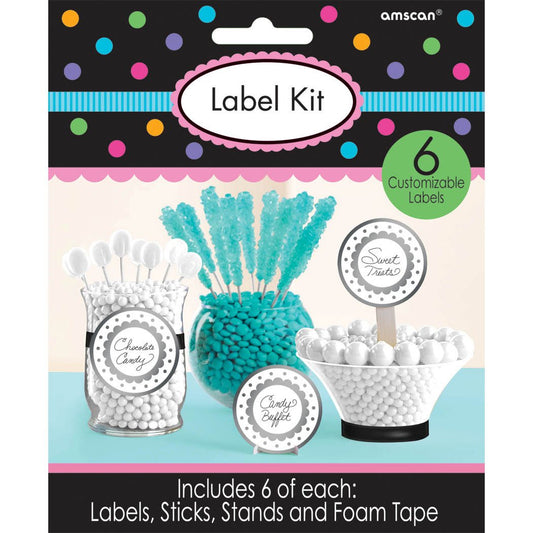 Candy Buffet Scalloped Labels Silver Kit