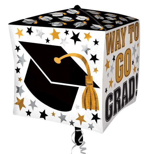 Way to Go Grad Cubez Foil Balloons 15"/38cm x 15"/38cm G20