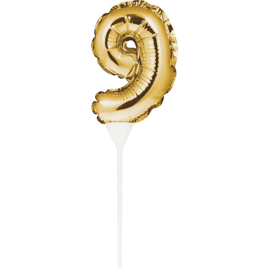 Creative Party Gold Number 9 Inflatable Mini Balloon Cake Topper