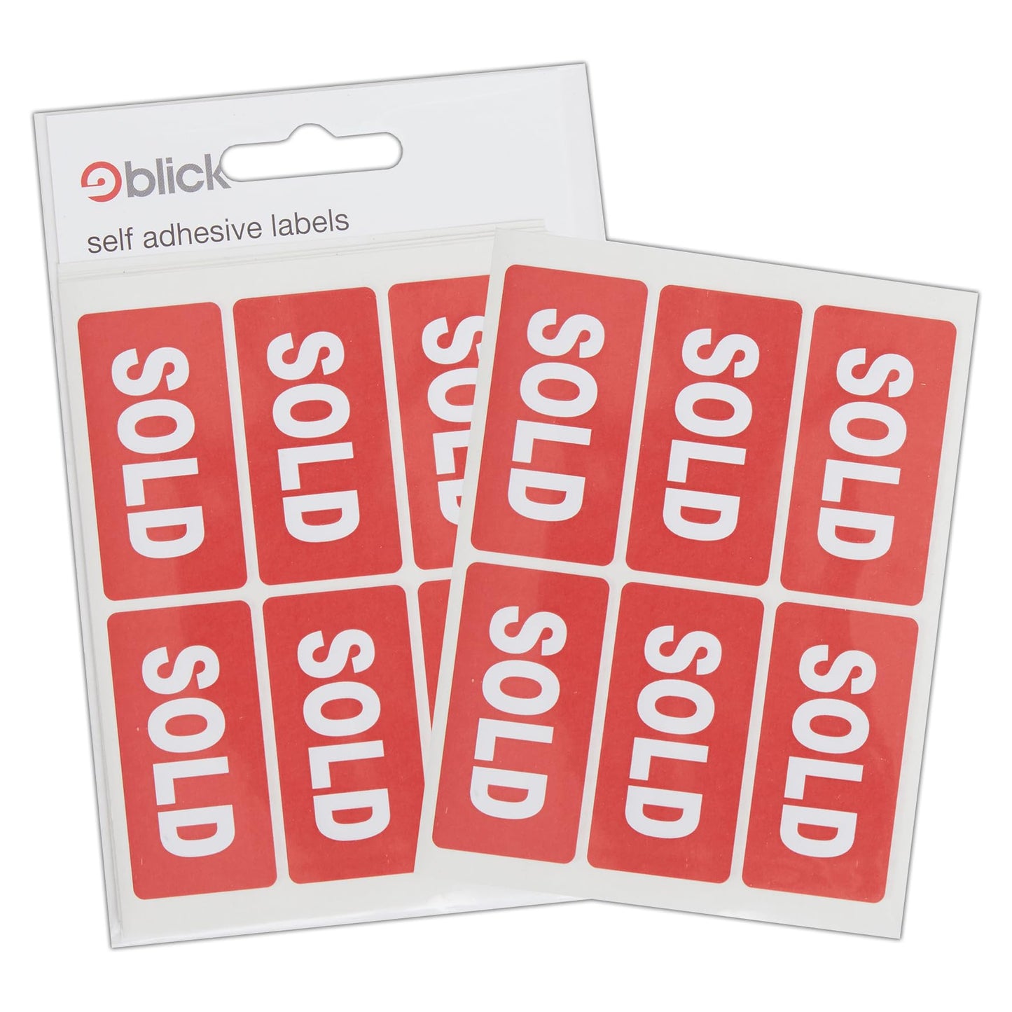 Blick Labels, Shipping, Self Adhesive Stickers, Sold, 25mm x 50mm, 42 Labels, for Home, Office, Family, School, Letters