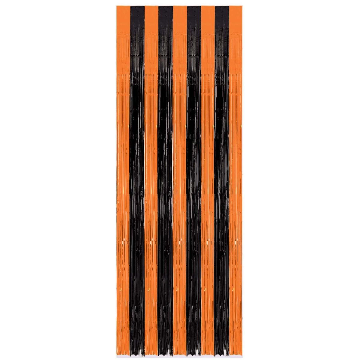 Orange & Black Metallic Door Curtains