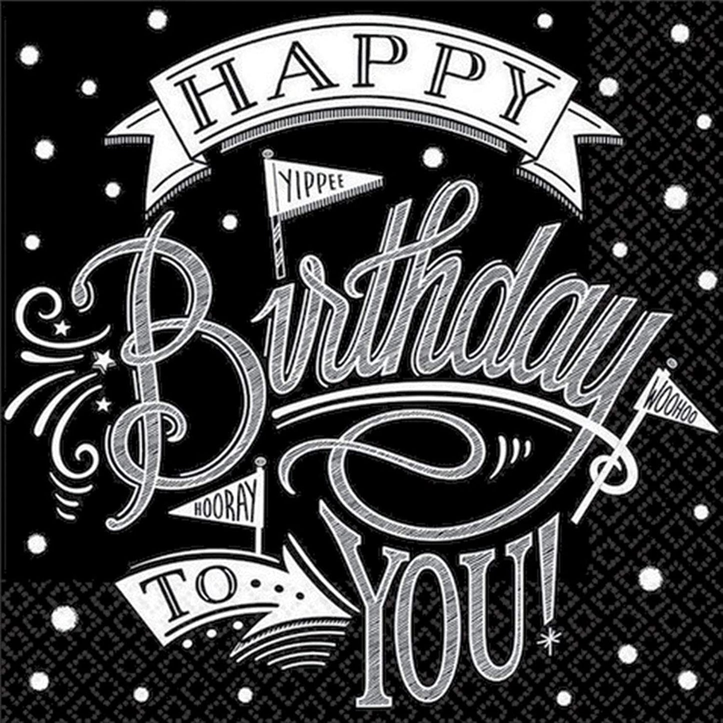Hooray Birthday Luncheon Napkins 33cm /36
