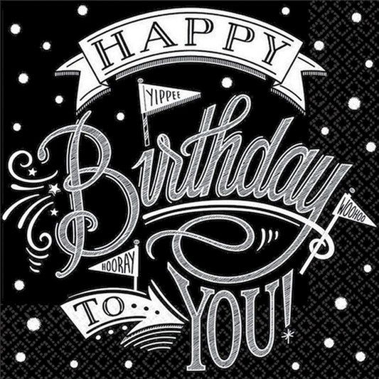 Hooray Birthday Luncheon Napkins 33cm /36