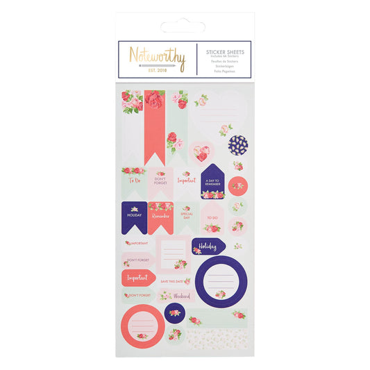 Noteworthy Graphic Florals Sticker Sheet (Pack of 42)