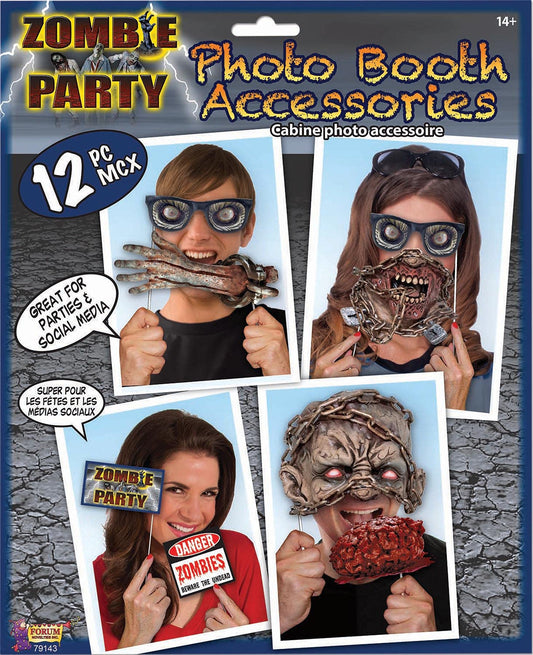 Forum Novelties X79143 Zombie Photo Booth Kit, Multi-Colour, One Size