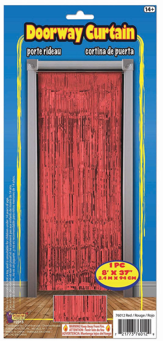 Forum Novelties X76012 Doorway Curtain, Red, One Size