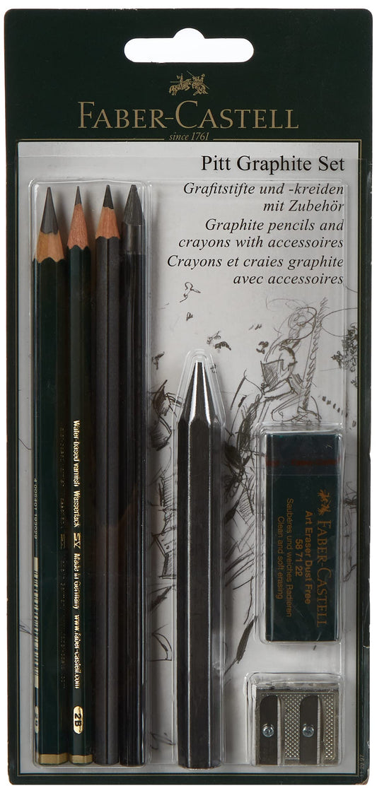 Faber-Castell PITT Graphite Master Set,Grey,7 Piece Set