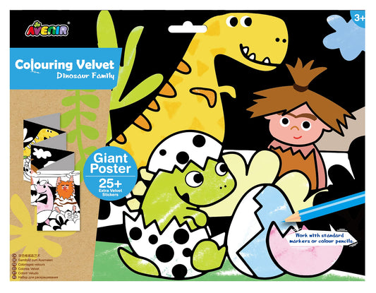 Avenir CH191695 Velvet Dinosaur Family, Multi Colour