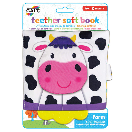 Galt Toys, Teether Soft Book - Farm, Baby Teether & Soft Book Toy, Ages 0 Months Plus