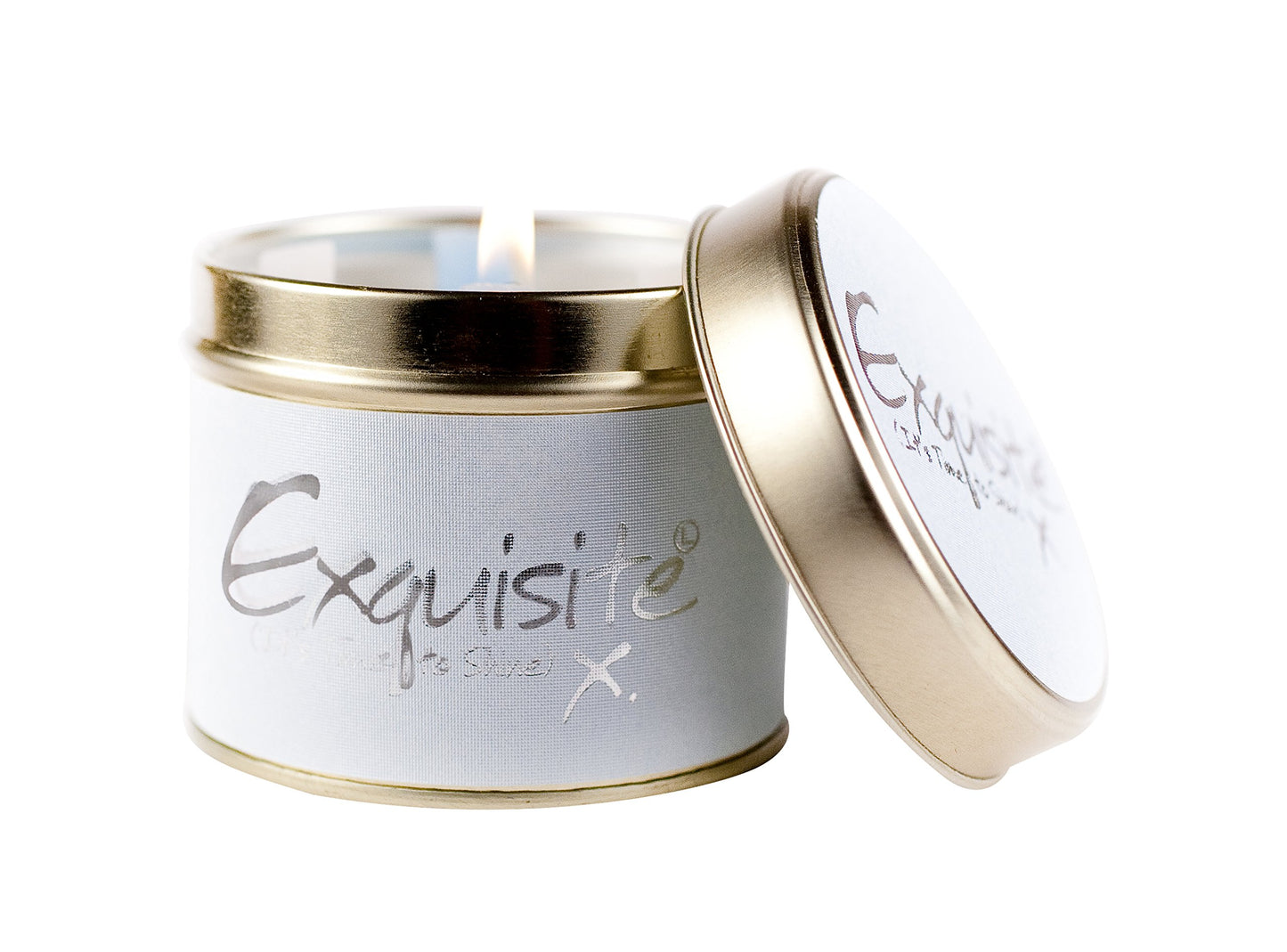 Lily-Flame Exquisite Tin, White, 8cm l x 8cm w x 6cm h