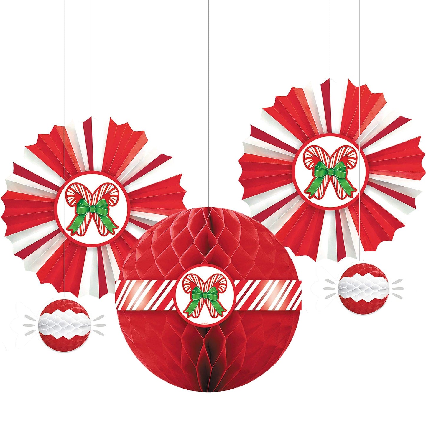 Peppermint Honeycomb & Fan Decoration Packs /5