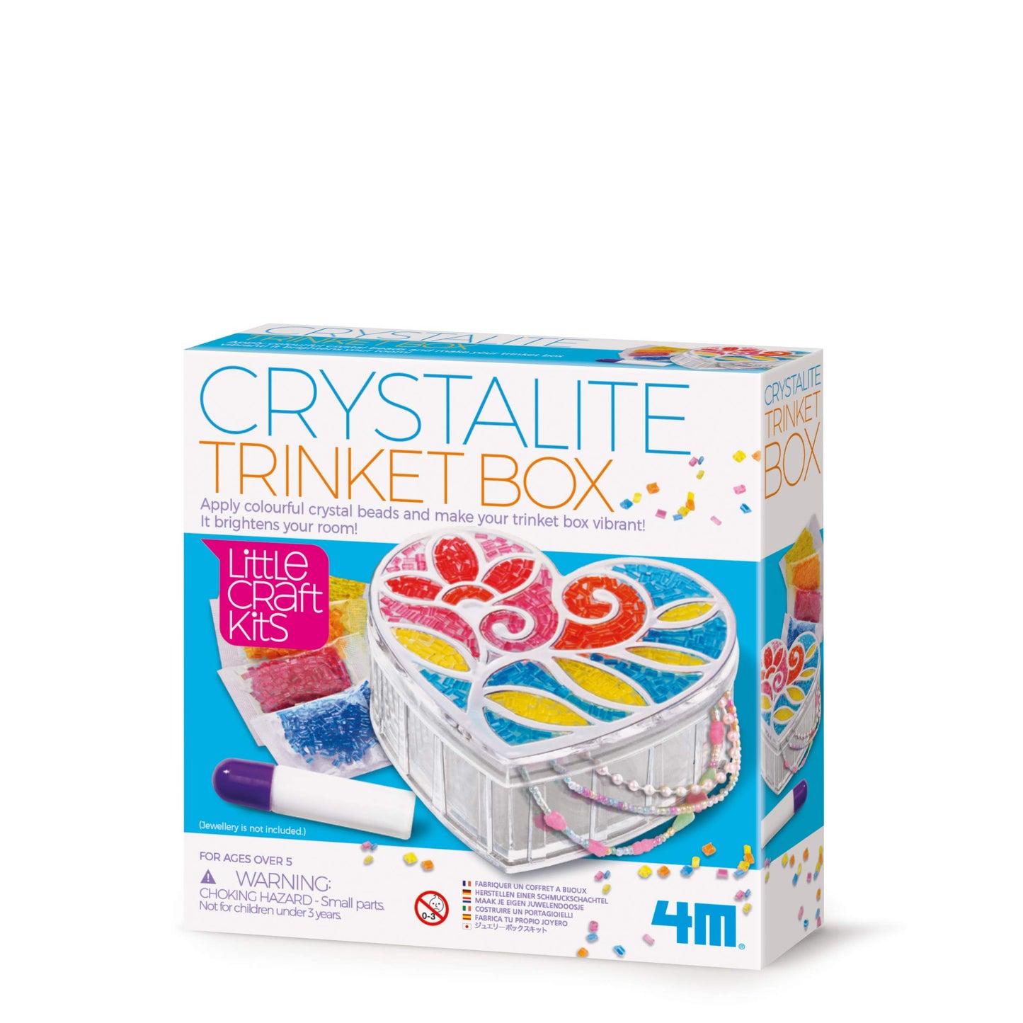 4M Little Craft Crystalite Trinket Box, Multi Colour