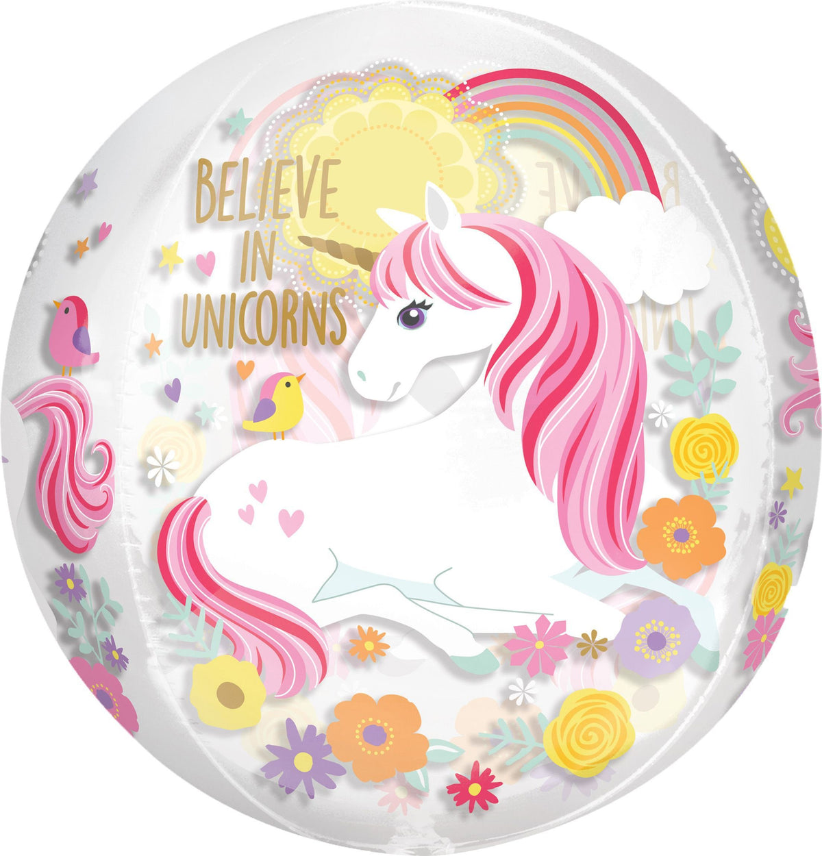 Magical Unicorn Orbz Foil Balloons 15"/38cm x 16"/40cm G20