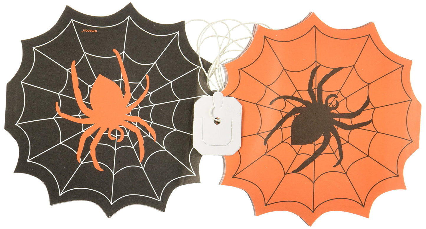 Spider Printed paper black & orange web Garlands 2.4m