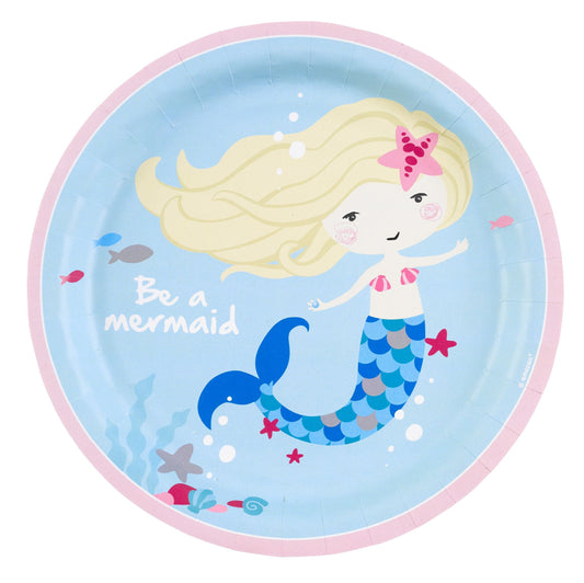 Be a Mermaid Paper Plates 23cm /8