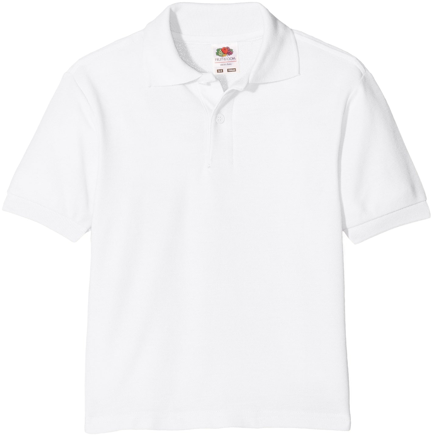 Fruit of the Loom Boys' 65/35 Polo Kids Shirt, White (White 000), 14 Years