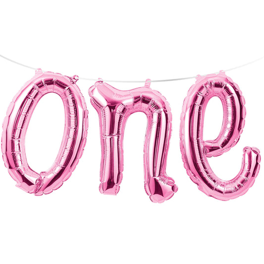 Creative Party Pink One Balloon Banner