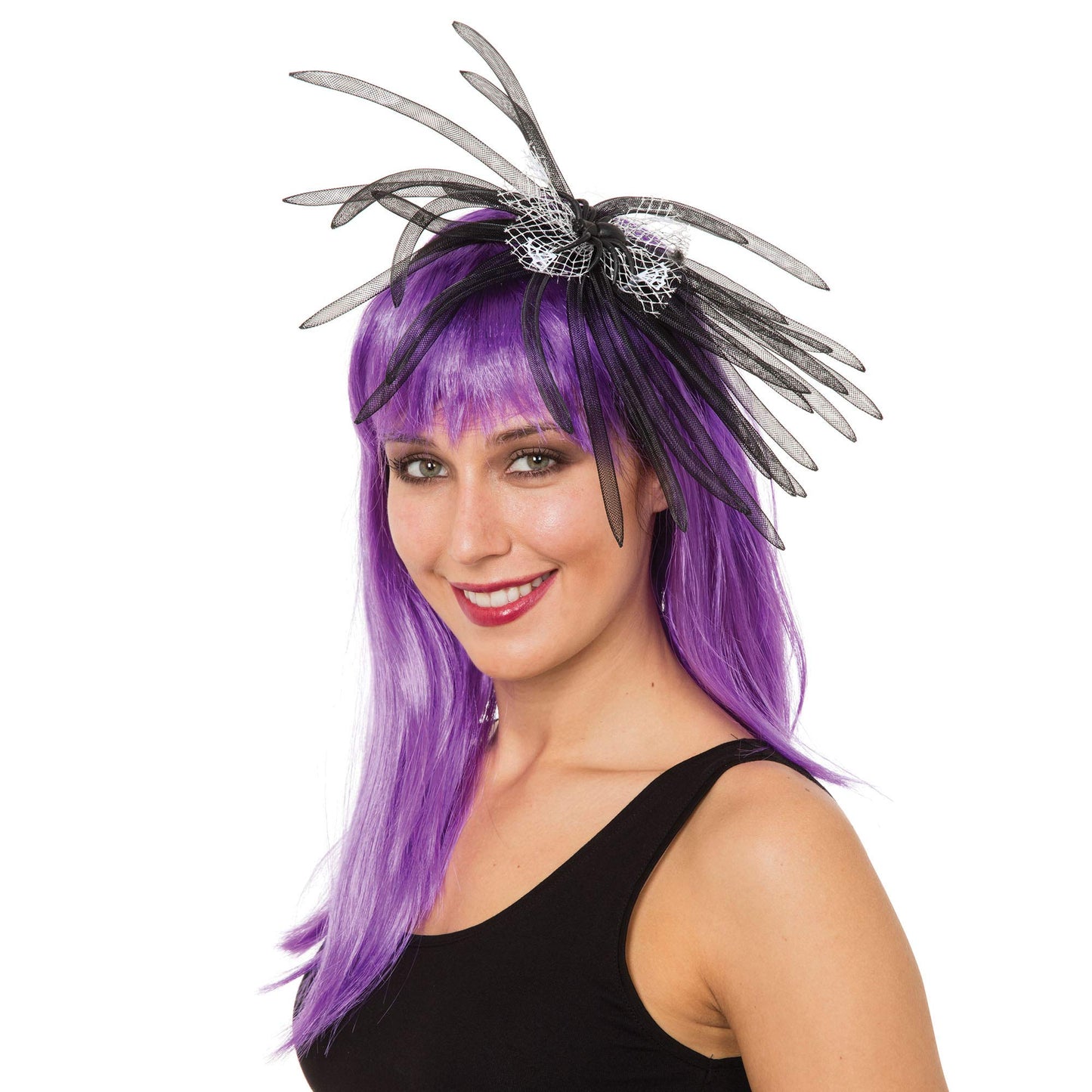 Bristol Novelty MD237 Spider Headband with Long Legs White | Pack of 1, Womens, Black/Silver, One Size