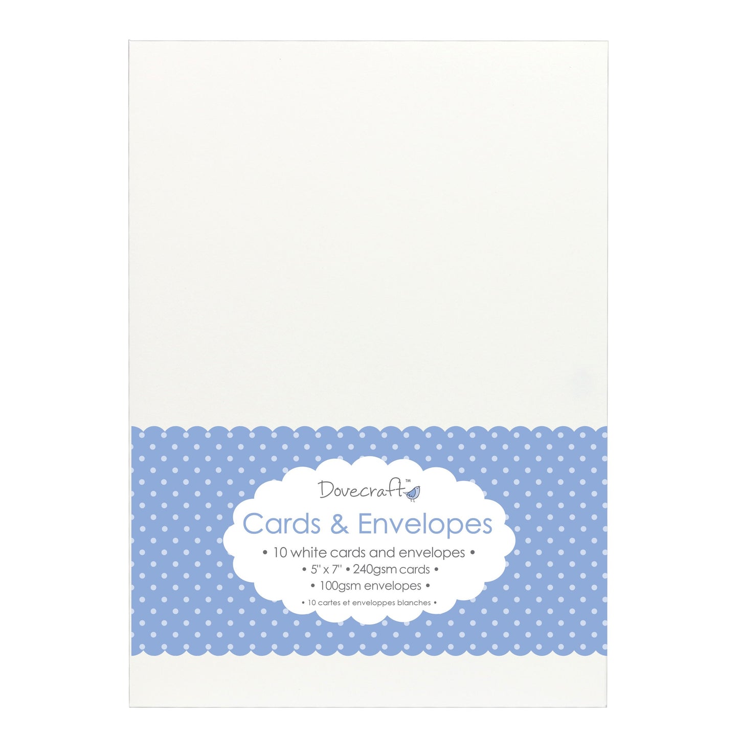 Trimcraft Dove Craft Cards with Envelopes 5 x 7-inch White, Acrylic, Multicolor, 6.04 x 7.85 x 0.31 cm