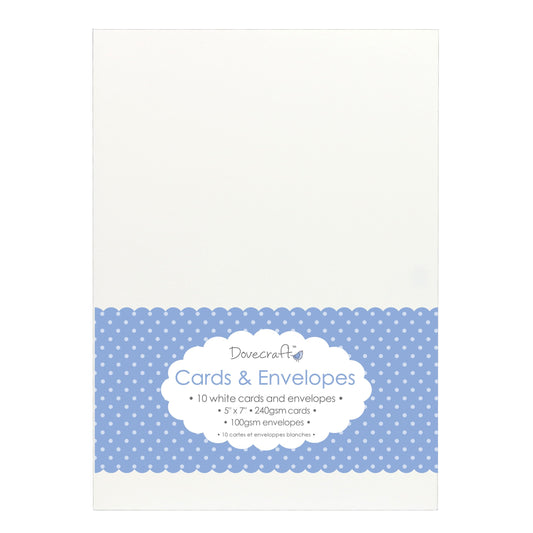 Trimcraft Dove Craft Cards with Envelopes 5 x 7-inch White, Acrylic, Multicolor, 6.04 x 7.85 x 0.31 cm