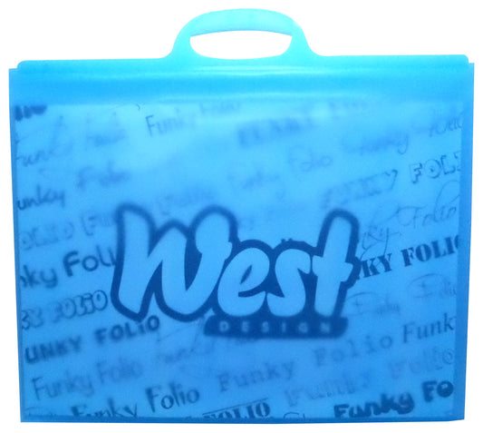 West Design A3 Funky Folio Plain Blue