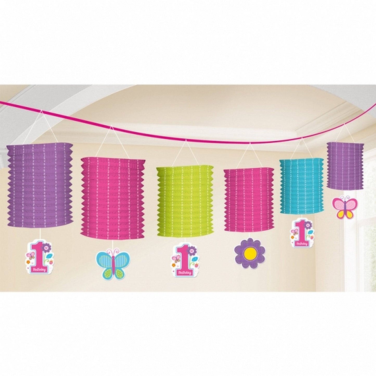 Sweet Birthday Girl Paper Lantern Garlands