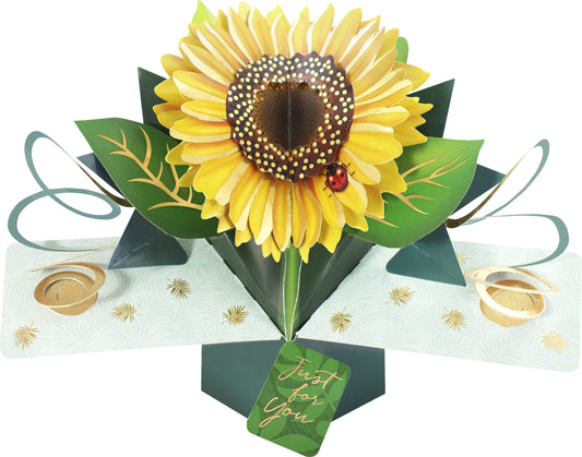 Just For You Sunflower Pop-Up Greeting Card Second Nature 3D Pop Up Cards