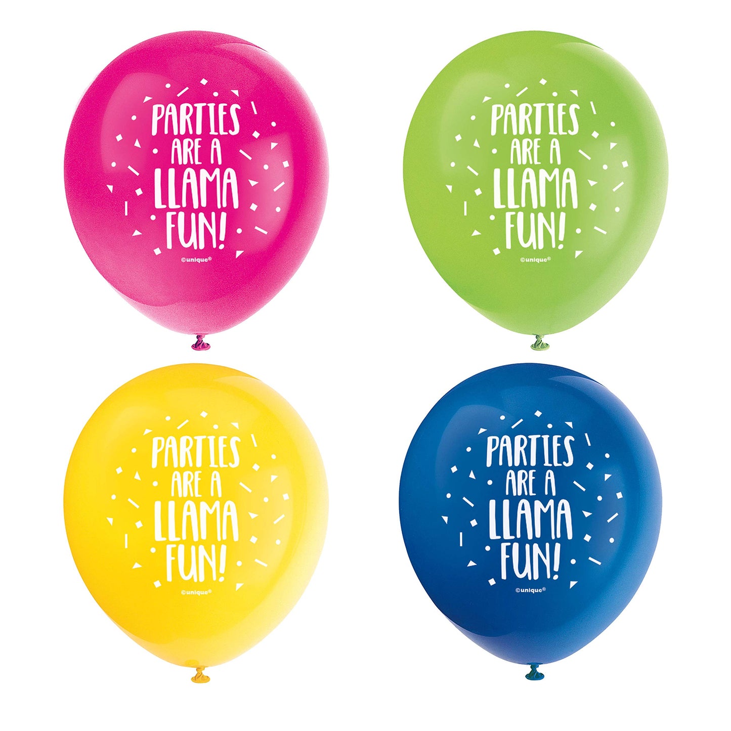 Unique Party 73235-12" Latex Llama Birthday Balloons, Pack of 8